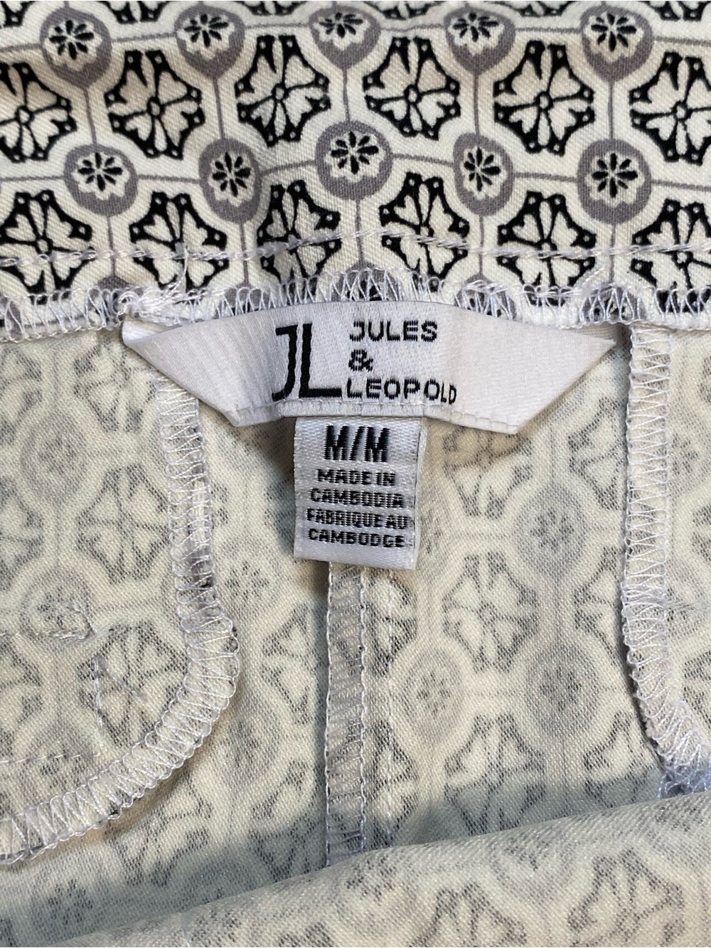 Jules & Leopold Geometric Floral Stretch Pants Medium Office Modern Classic - Picture 6 of 12